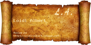 Loidl Albert névjegykártya